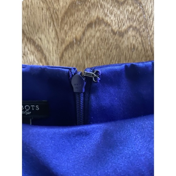 Talbots Satin Layered Zip Back Sleeveless  Formal Pencil Dress Sz 16 Royal Blue - Picture 3 of 10